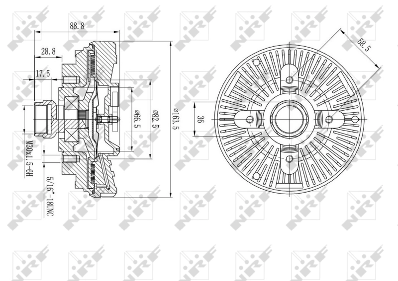 Embrague viscoso de ventilador 49610 NRF