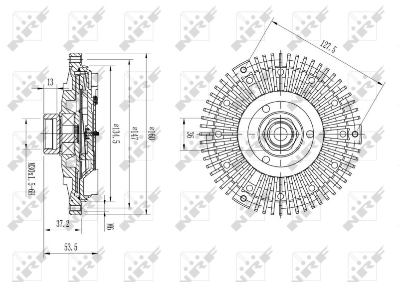 Embrague viscoso de ventilador 49633 NRF