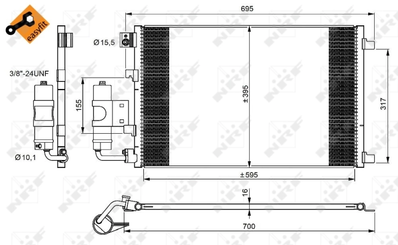 Condensador aire acondicionado 350042 NRF