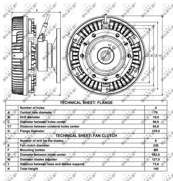 Embrague del ventilador NRF 49004