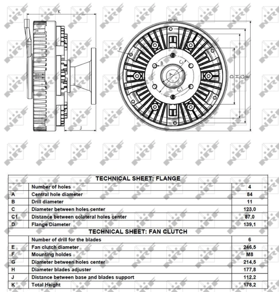 Embrague del ventilador NRF 49125