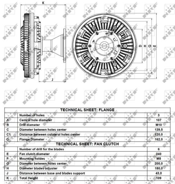 Embrague del ventilador NRF 49082