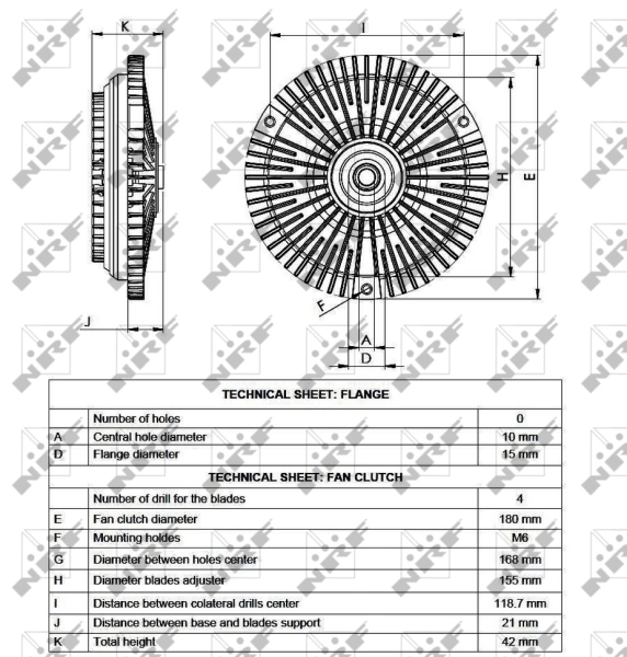Embrague viscoso de ventilador 49537 NRF