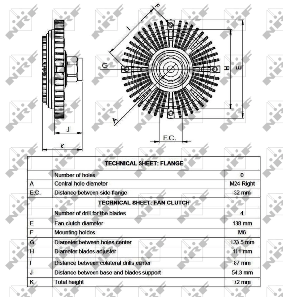 Embrague viscoso de ventilador 49521 NRF