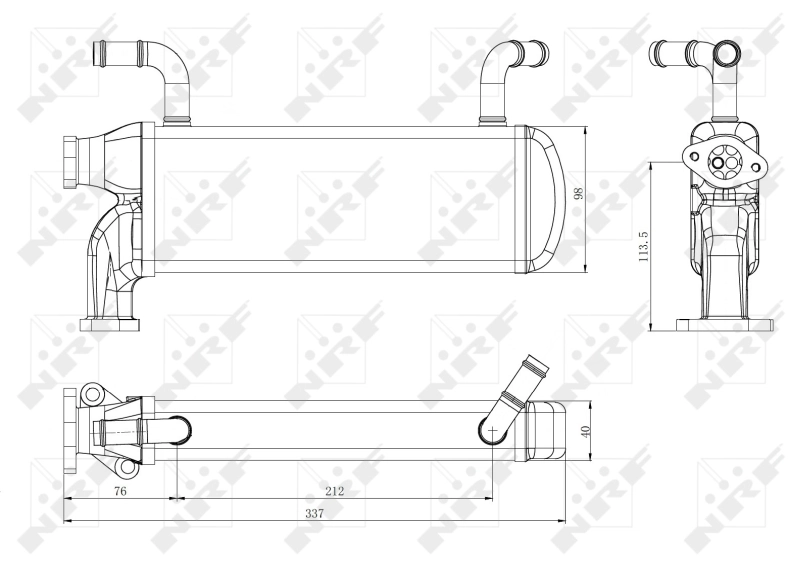 Enfriador de recirculación de gases de escape EGR NRF 48218