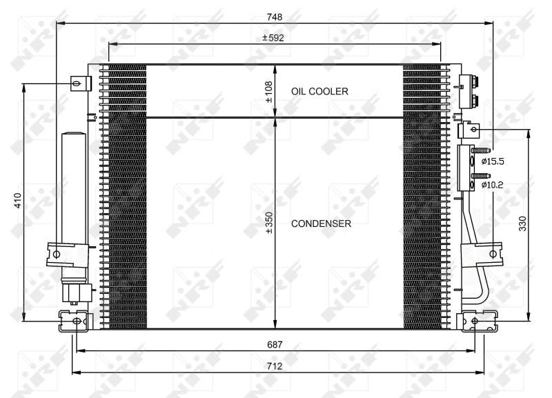 Condensador aire acondicionado 35966 NRF