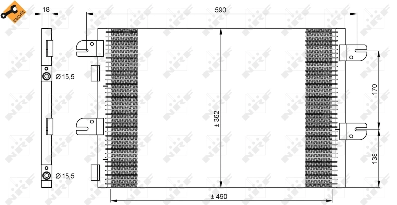 35792 NRF Radiador de aire acondicionado