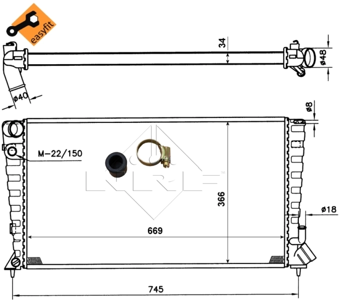 Radiador de água NRF 509510