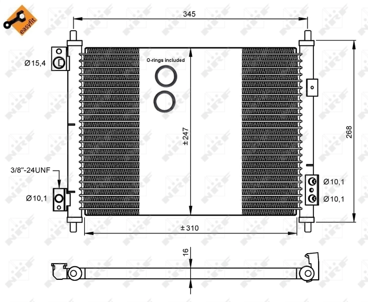 Condensador aire acondicionado 35926 NRF