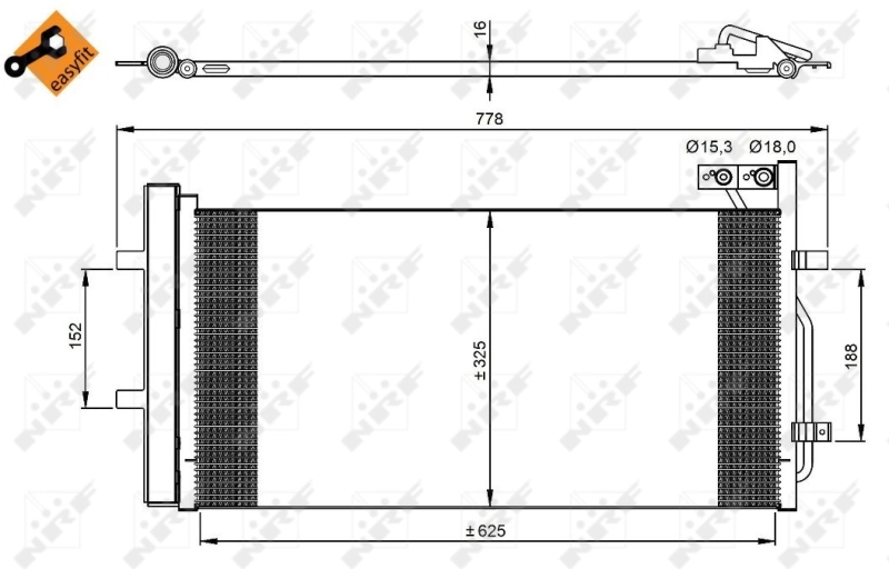 Condensador aire acondicionado 350029 NRF