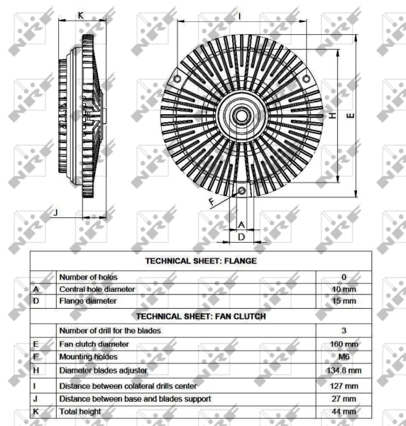 Embrague viscoso de ventilador 49535 NRF