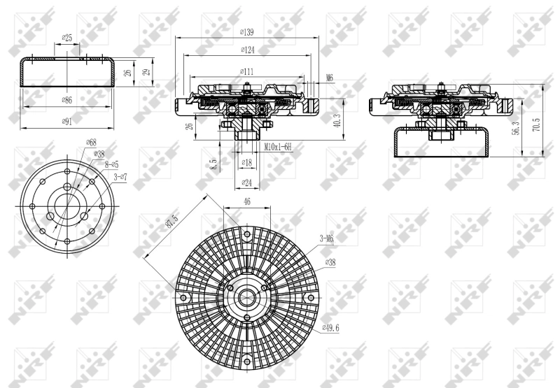 Embrague viscoso de ventilador 49584 NRF