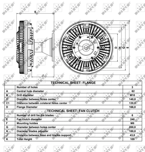 Embrague viscoso de ventilador 49010 NRF