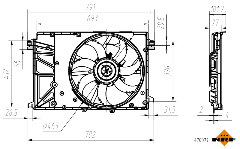 Ventilador de radiador 470077 NRF