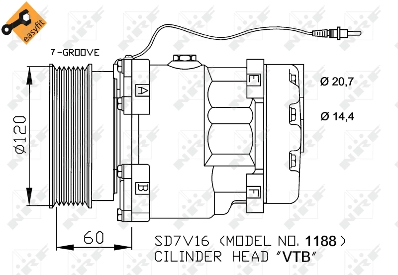 32711 NRF Compresor climatizador
