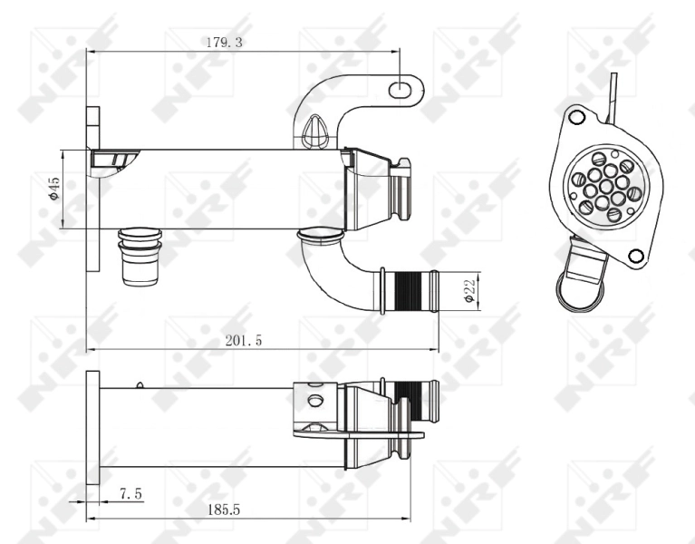 Enfriador de recirculación de gases de escape EGR 48006 NRF