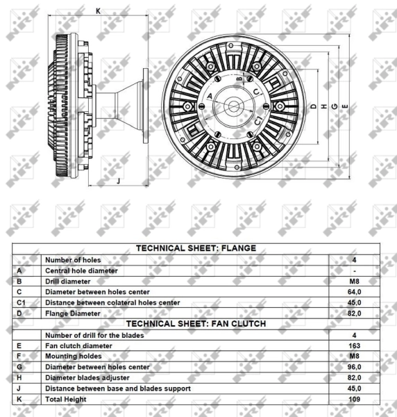 Embrague del ventilador NRF 49121