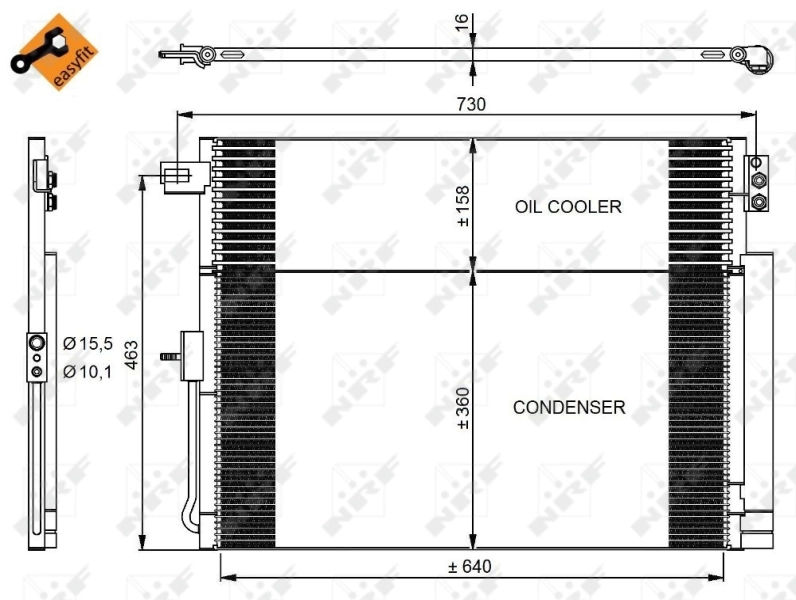 Condensador aire acondicionado 350038 NRF