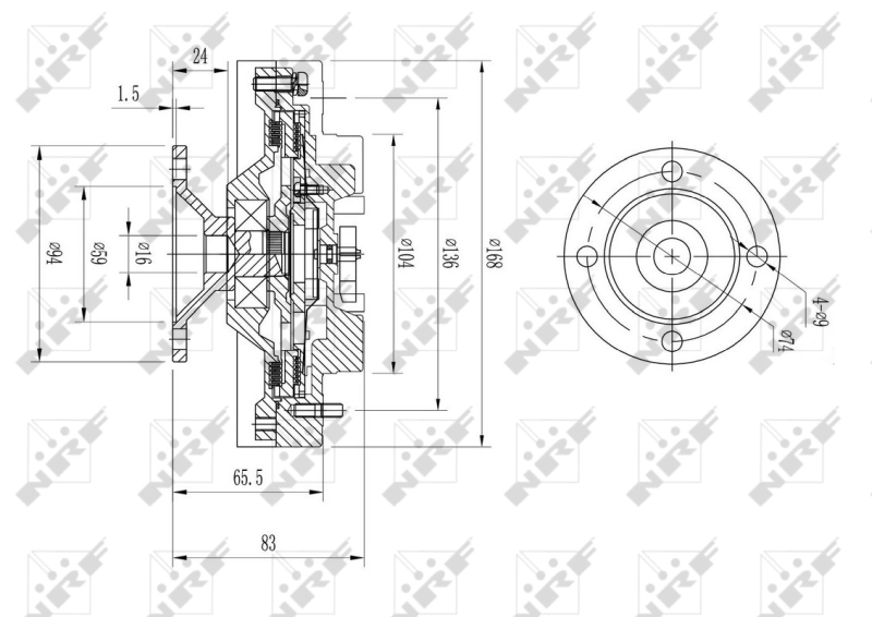 Embrague viscoso de ventilador 49572 NRF