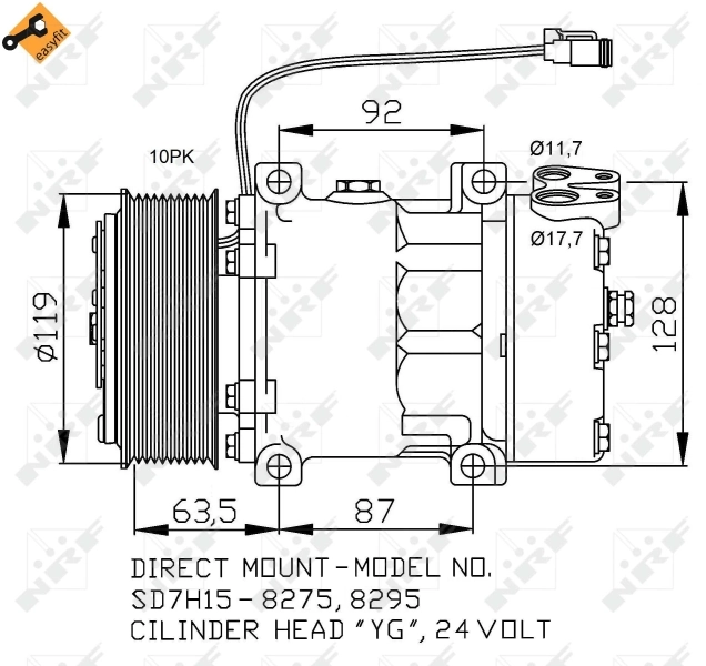 32705 NRF Compresor climatizador