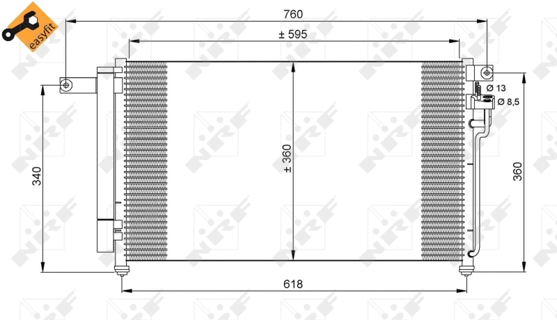 Radiador de aire acondicionado para KIA Rio  