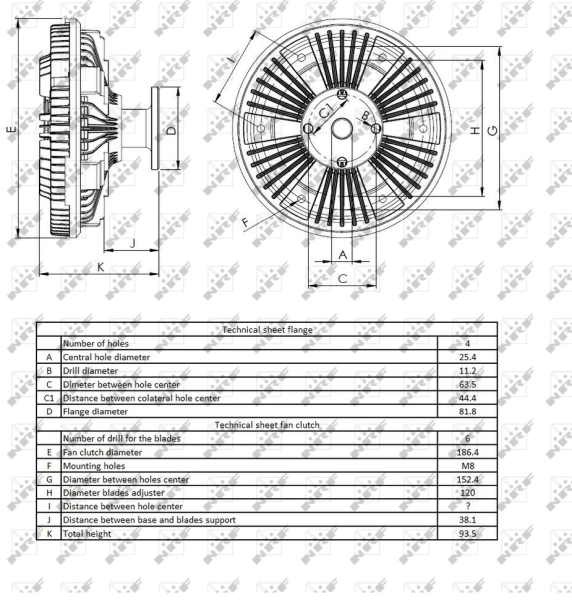 Embrague viscoso de ventilador 49407 NRF