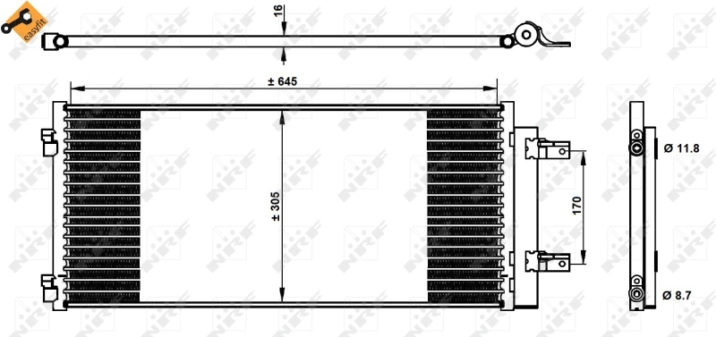 350338 NRF Radiador de aire acondicionado