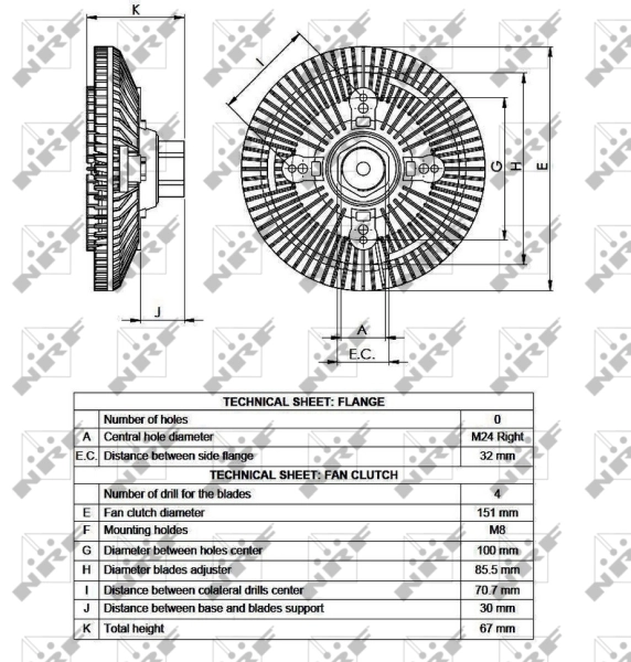 Embrague viscoso de ventilador 49518 NRF