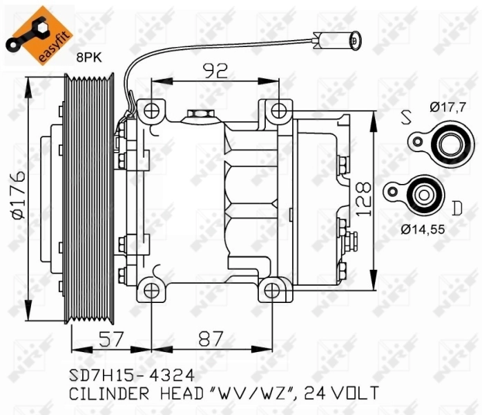 32700 NRF Compresor climatizador