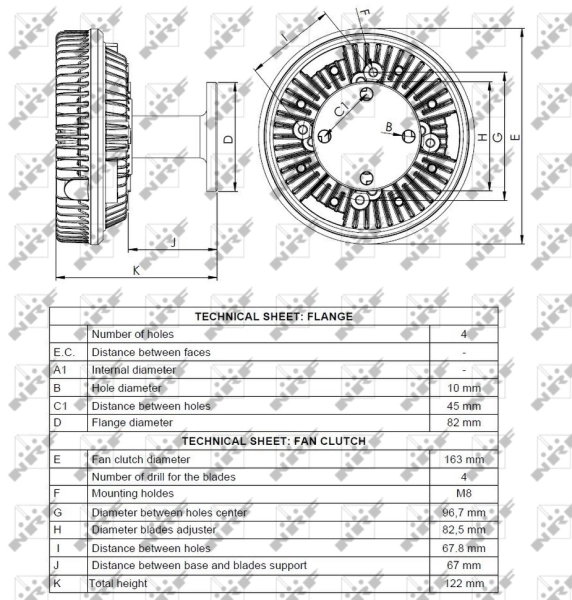 Embrague viscoso de ventilador 49089 NRF