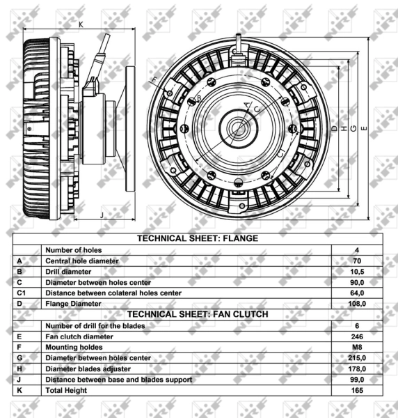 Embrague viscoso de ventilador 49019 NRF