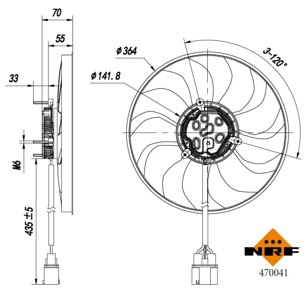  Ventilador del motor Porsche 911 