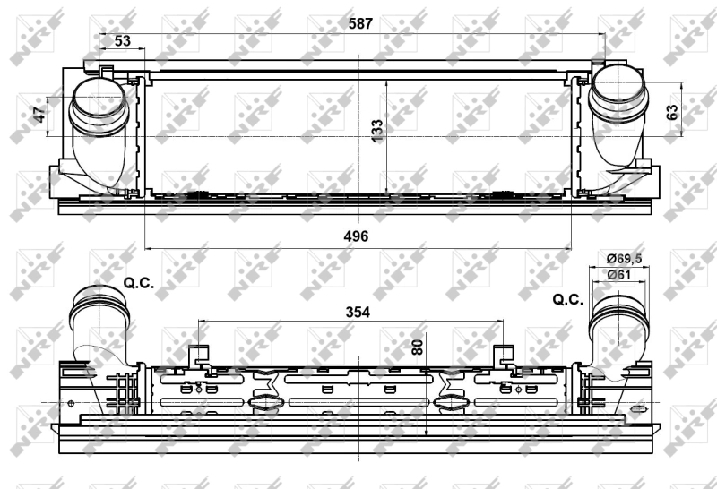 Intercooler 30482 NRF