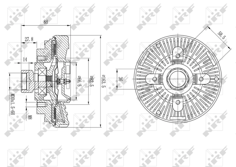 Embrague viscoso de ventilador 49600 NRF