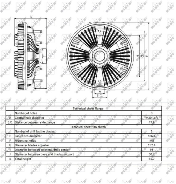 Embrague viscoso de ventilador 49406 NRF