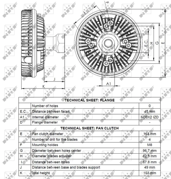 Embrague del ventilador NRF 49085