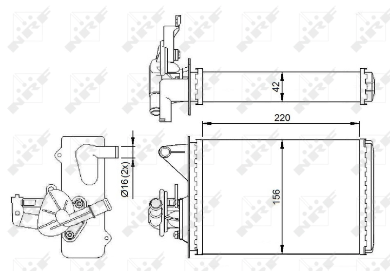 Radiador interior para Fiat Fiorino  146 Uno