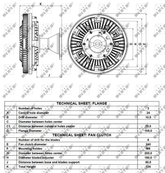 Embrague viscoso de ventilador 49096 NRF
