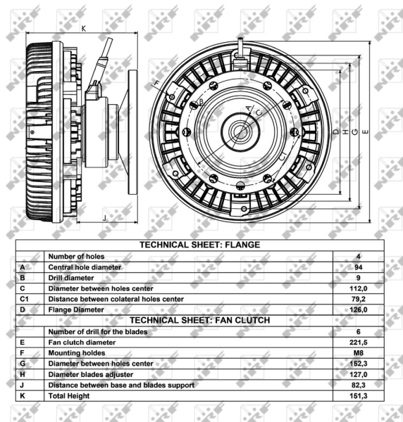 Embrague del ventilador NRF 49055
