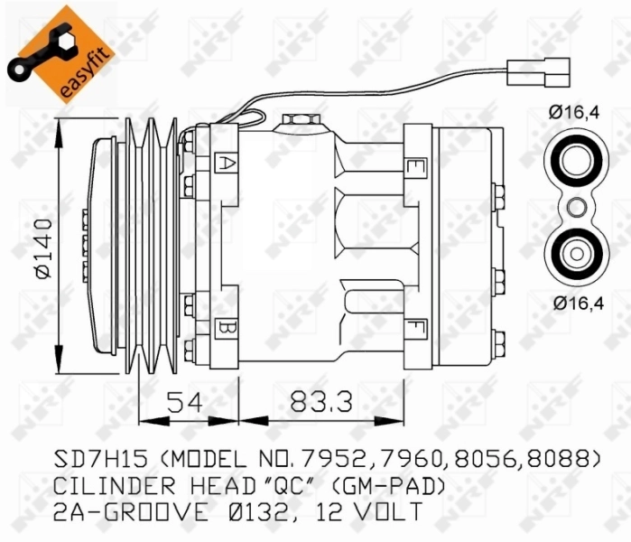Compresor de aire acondicionado 32274 NRF