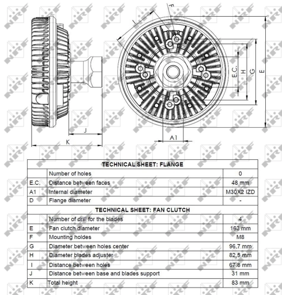 Embrague viscoso de ventilador 49118 NRF