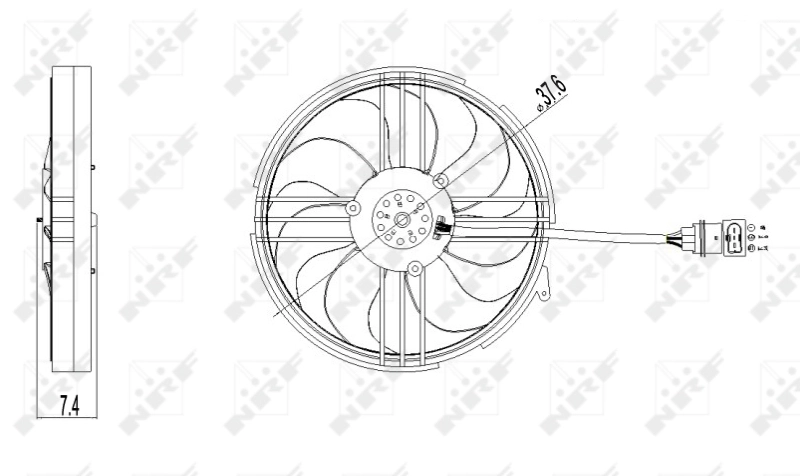 47409 NRF Electroventilador del motor