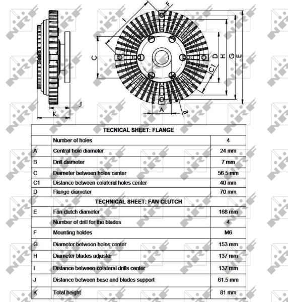 Embrague viscoso de ventilador 49526 NRF