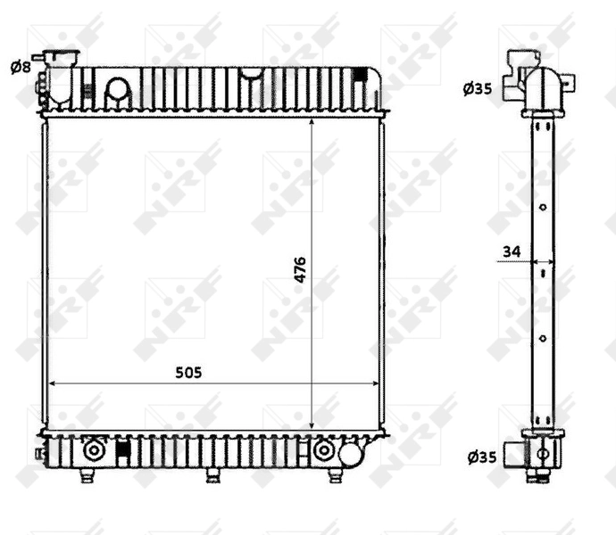 Radiador de água Mercedes A6015005503