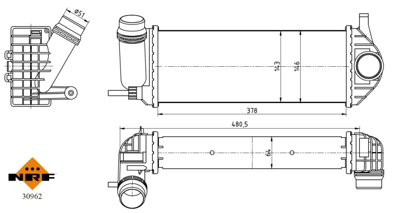 Intercooler 30962 NRF