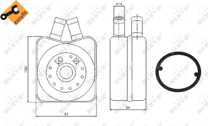 Radiador de aceite debajo del filtro NRF 31304