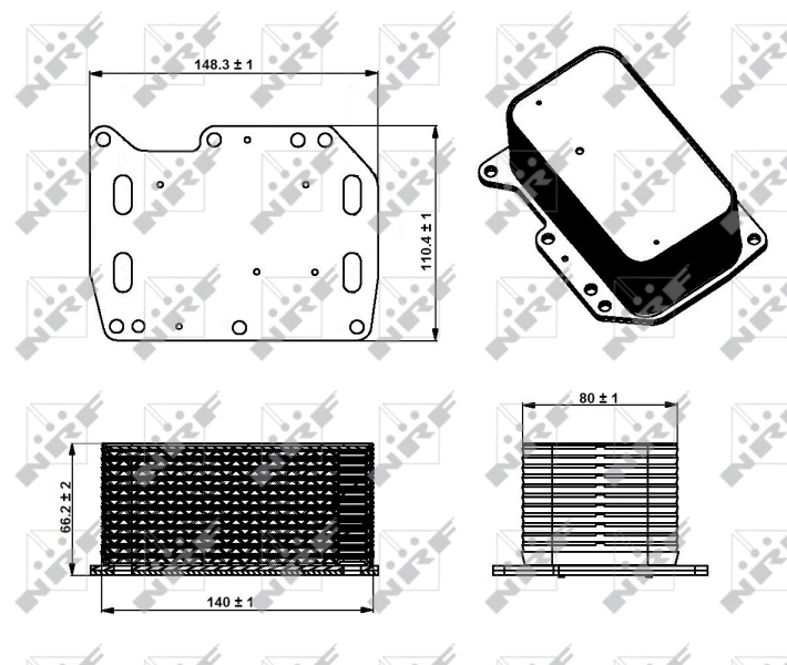 Radiador de aceite debajo del filtro NRF 31334