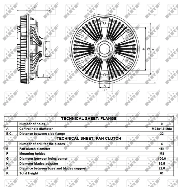 Embrague del ventilador NRF 49124