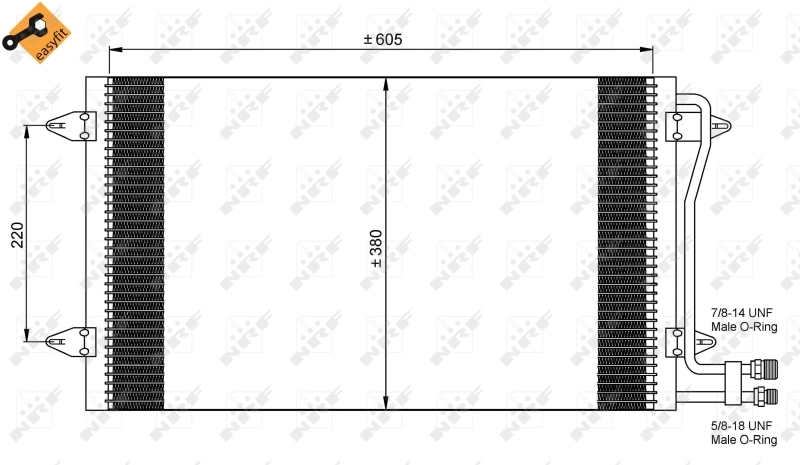 Radiador de aire acondicionado para Volkswagen LT 28-35 II 2DB, 2DE, 2DK