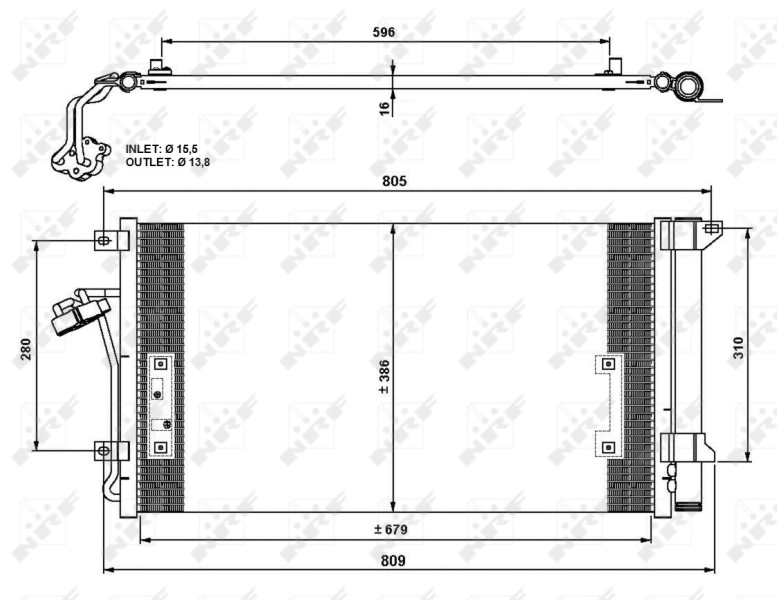 Condensador aire acondicionado 35639 NRF